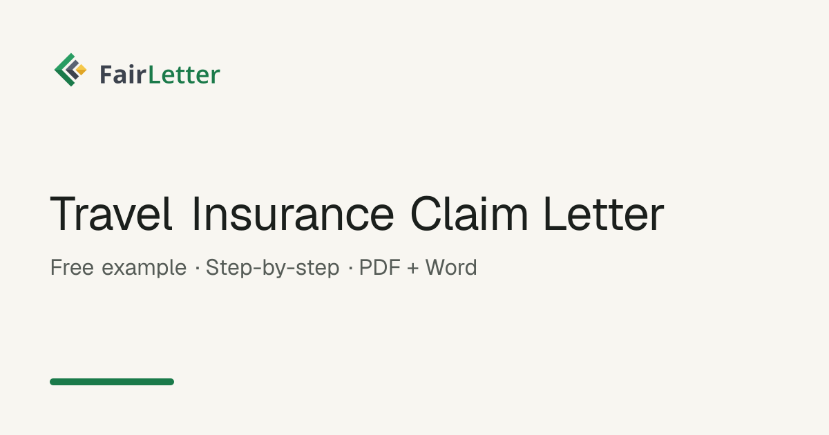 Travel Insurance Claim Letter – Free Template (2026)